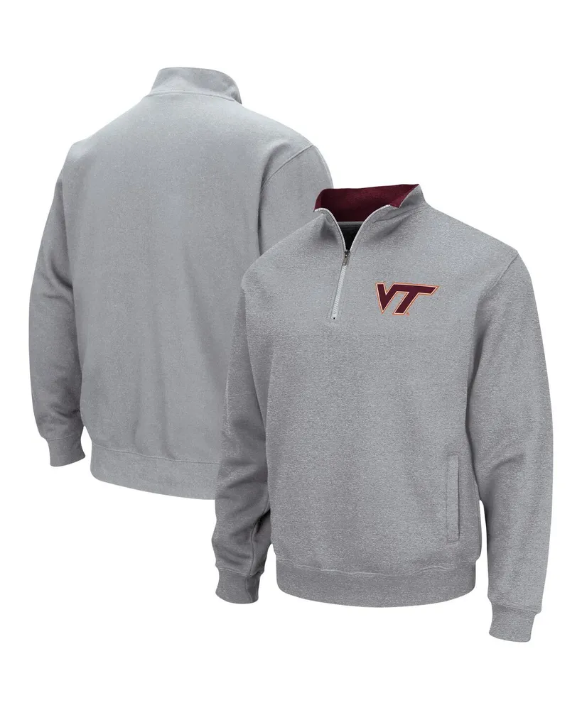 Men's Colosseum Heathered Gray Virginia Tech Hokies Tortugas Team Logo Quarter-Zip Jacket