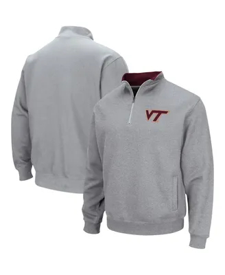 Men's Colosseum Heathered Gray Virginia Tech Hokies Tortugas Team Logo Quarter-Zip Jacket