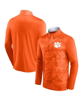 Men's Fanatics Orange Clemson Tigers Depth Chart Camo Jacquard Quarter-Zip Jacket