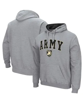 Men's Colosseum Heathered Gray Army Black Knights Arch and Logo 3.0 Pullover Hoodie