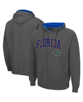 Men's Colosseum Gray Florida Gators Arch and Logo 3.0 Full-Zip Hoodie