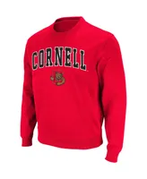 Men's Colosseum Red Cornell Big Arch and Logo Crew Neck Sweatshirt