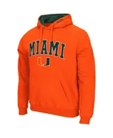 Men's Colosseum Orange Miami Hurricanes Arch and Logo 3.0 Pullover Hoodie