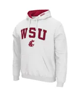 Men's Colosseum White Washington State Cougars Arch and Logo 3.0 Pullover Hoodie
