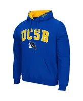 Men's Colosseum Blue Uc Santa Barbara Gauchos Arch and Logo Pullover Hoodie