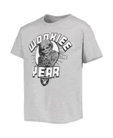 Big Boys Junk Food Heathered Gray Las Vegas Raiders Star Wars Wookie of The Year T-shirt