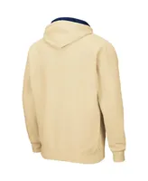 Men's Colosseum Gold Navy Midshipmen Arch and Logo 3.0 Full-Zip Hoodie