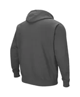 Men's Colosseum Charcoal Navy Midshipmen Arch and Logo 3.0 Pullover Hoodie