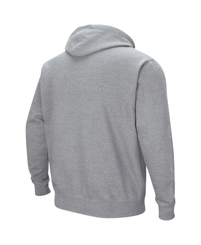 Men's Colosseum Heathered Gray Colorado State Rams Arch and Logo Pullover Hoodie