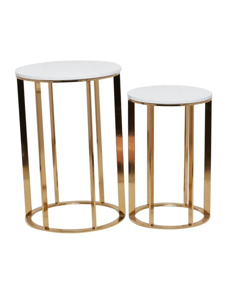 Iron Contemporary Accent Table, Set of 2 - Gold