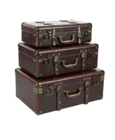 Leather Retro Trunk, Set of 3