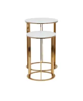 Iron Contemporary Accent Table, Set of 2 - Gold