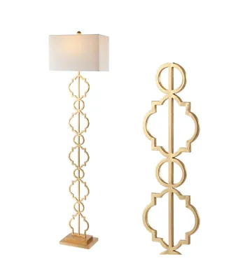 Selina Iron Ogee Trellis Modern Led Floor Lamp - Gold