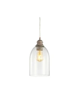 Fontaine 6.25" Adjustable Greige Glass Led Pendant