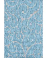 Bayshore Home Outdoor Pashio Botanical Iii Curl 7' x 10' Area Rug