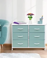 Sorbus 6 Drawers Dresser- Storage Unit with Steel Frame, Wood Top, Fabric Bins - for Bedroom, Closet
