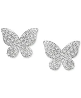 Wrapped Diamond Butterfly Stud Earrings (1/6 ct. t.w.) 14k Gold, Created for Macy's (Also Available Black Diamond)