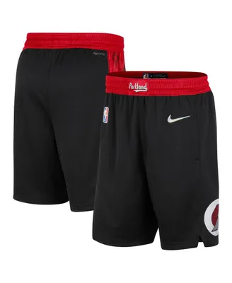 Men's Nike Black and Red Portland Trail Blazers 2021/22 City Edition Swingman Shorts