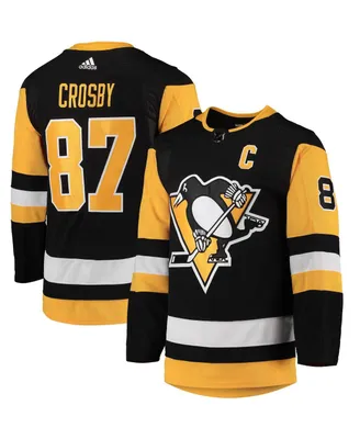 Men's Adidas Sidney Crosby Black Pittsburgh Penguins Home Captain Patch Authentic Pro Player Jersey