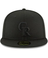 Men's New Era Black Colorado Rockies Primary Logo Basic 59FIFTY Fitted Hat