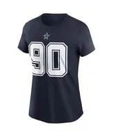 Women's Nike Demarcus Lawrence Navy Dallas Cowboys Name and Number T-Shirt