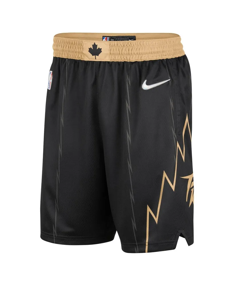 Men's Nike Black and Gold Toronto Raptors 2021/22 City Edition Swingman Shorts