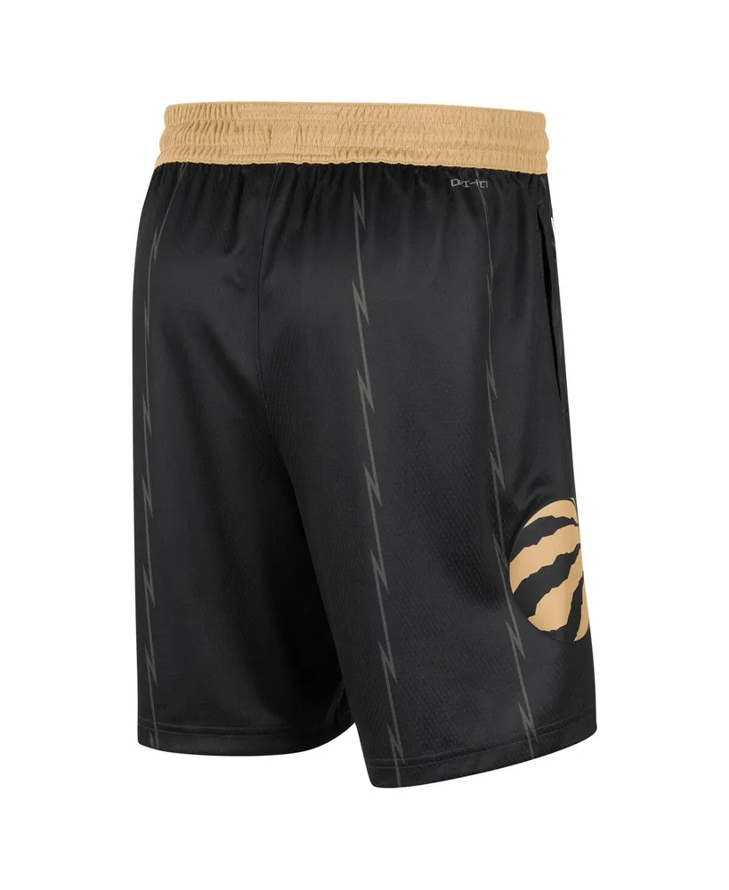 Men's Nike Black and Gold Toronto Raptors 2021/22 City Edition Swingman Shorts