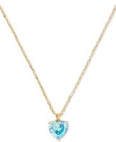 Kate Spade New York Gold-Tone Birthstone Heart Pendant Necklace, 16" + 3" extender