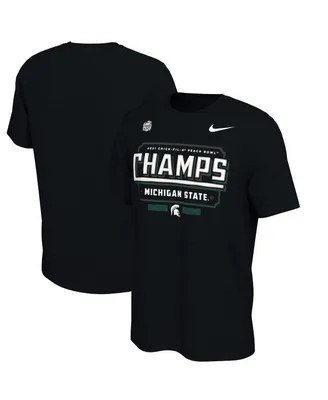Men's Nike Black Michigan State Spartans 2021 Peach Bowl Champions Locker Room T-shirt