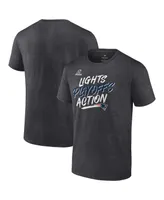 Men's Fanatics Heather Charcoal New England Patriots 2021 Nfl Playoffs Bound Lights Action T-shirt