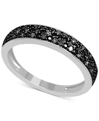 Black Diamond Pave Band (1/6 ct. t.w.) Sterling Silver