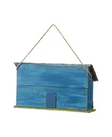 Glitzhome 15.75" Oversized Washed Distressed Cottage Birdhouse with 3D Tree and Bird