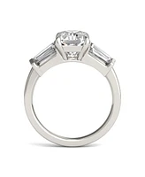 Moissanite Radiant Cut Engagement Ring (3-7/8 Carat Total Weight Diamond Equivalent) 14K White Gold