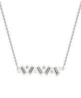 Moissanite Fixed Baguette Necklace (3/4 Carat Total Weight Certified Diamond Equivalent) in 14K White Gold