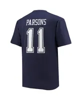 Men's Fanatics Micah Parsons Navy Dallas Cowboys Big and Tall Player Name Number T-shirt