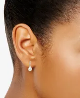 Cultured Freshwater Pearl (7 - 8mm) Twist Drop Earrings in Sterling Silver
