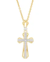 Macy's Women's Diamond Accent Cross Pendant Necklace