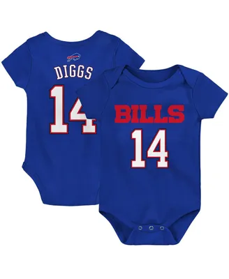 Newborn and Infant Boys Girls Stefon Diggs Royal Buffalo Bills Mainliner Player Name Number Bodysuit