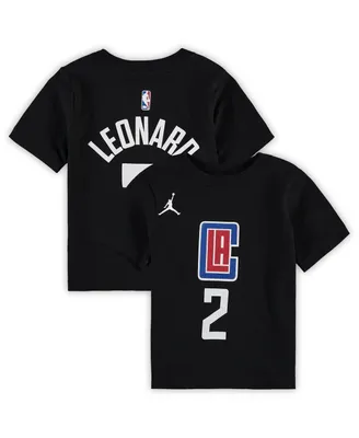 Toddler Boys and Girls Jordan Kawhi Leonard Black La Clippers Statement Edition Name Number T-shirt