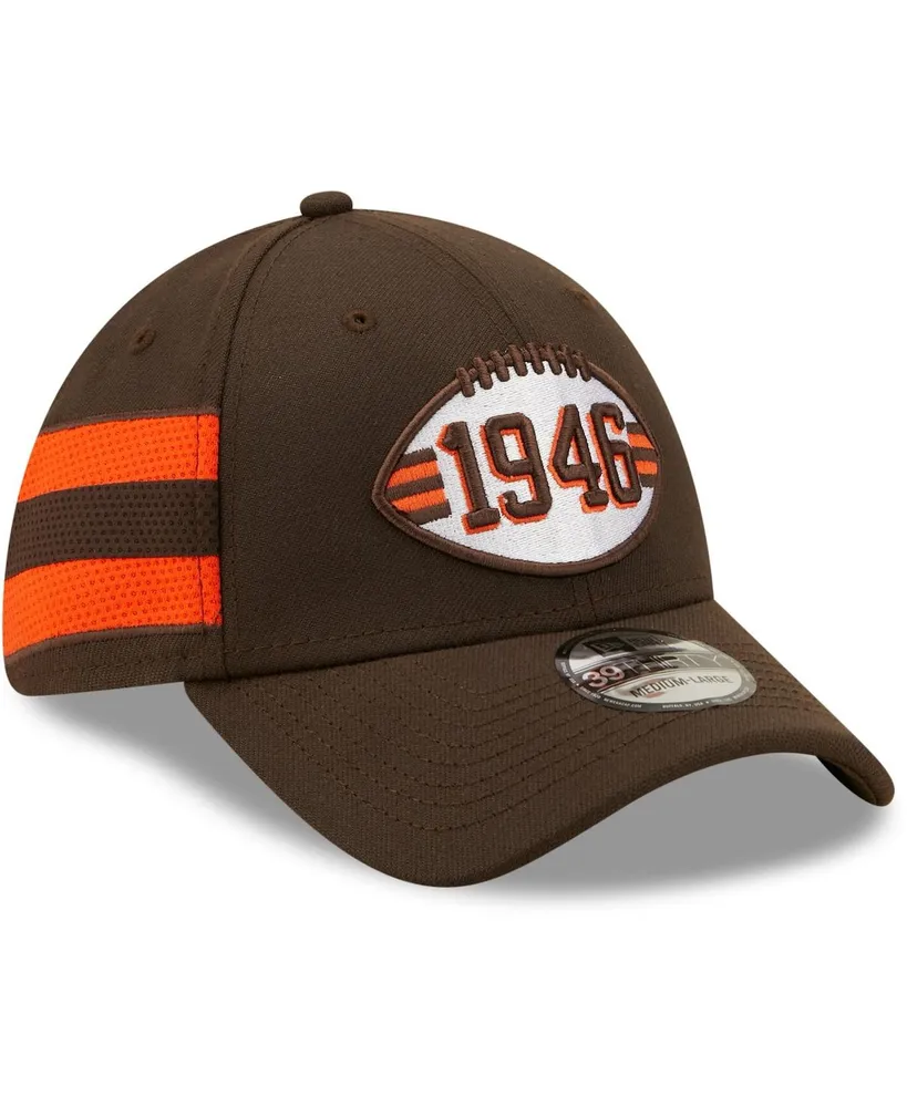 Men's New Era Brown/Orange Cleveland Browns Team Banded 39THIRTY Flex Hat