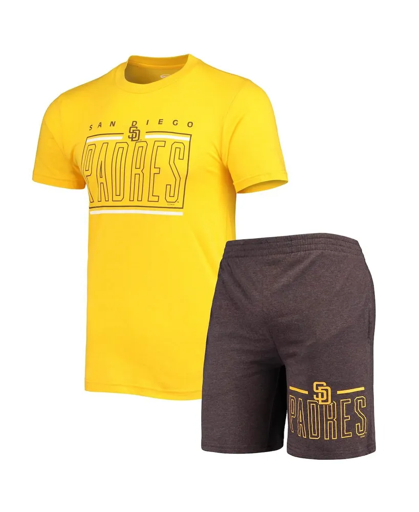 Men's Concepts Sport Brown, Gold San Diego Padres Meter T-shirt and Shorts Sleep Set