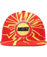 Men's Mitchell & Ness Red Houston Rockets Hardwood Classics Earthquake Snapback Hat