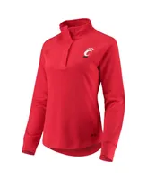 Women's Under Armour Red Cincinnati Bearcats Double Knit Raglan Quarter-Snap Jacket