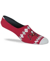 Women's For Bare Feet Red Tampa Bay Buccaneers Micro Argyle No-Show Socks