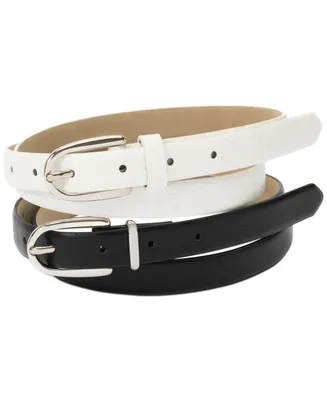 I.n.c. International Concepts 2-Pk Snake & Solid Belt, Created for Macy's