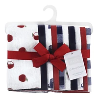 Hudson Baby Infant Boy Cotton Flannel Burp Cloths Set, Blue Green Dino, One