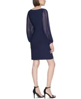 Jessica Howard Petite Pleated-Sleeve Sheath Dress