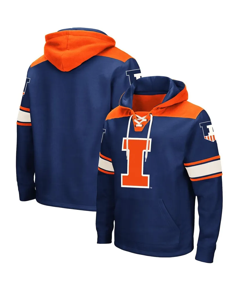 Men's Colosseum Navy Illinois Fighting Illini 2.0 Lace-Up Pullover Hoodie