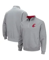 Men's Colosseum Heathered Gray Washington State Cougars Tortugas Team Logo Quarter-Zip Jacket