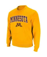 Men's Colosseum Gold Minnesota Golden Gophers Arch & Logo Crew Neck Sweatshirt
